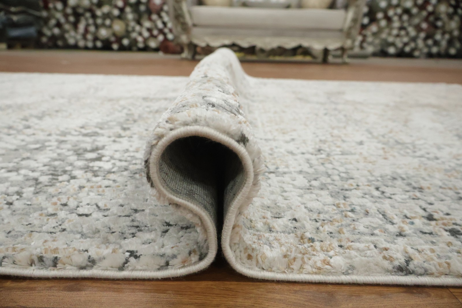 Textured Modern Area Rug 5×8 Ft Contemporary Abstract Gray Turkish Carpet