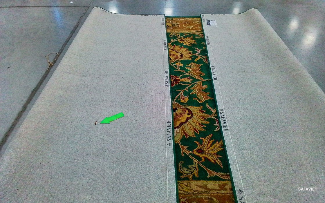 DARK GREEN / GOLD 9′-6″ x 13′-6″ Hole in Rug, Reduced Price 1172806900 HG628A-10