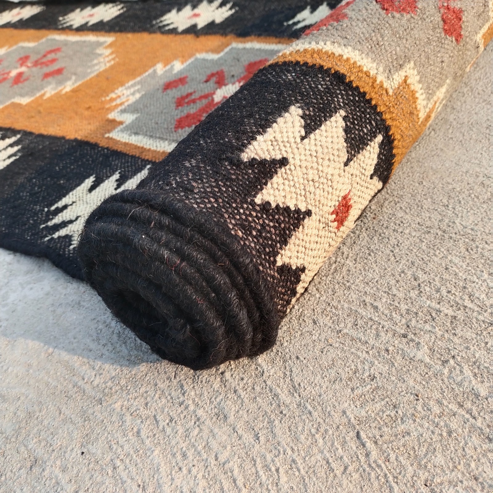 Vintage Kilim Rug aztec kilim Runner Wool Jute Rug Southwestern Stair kilim rug