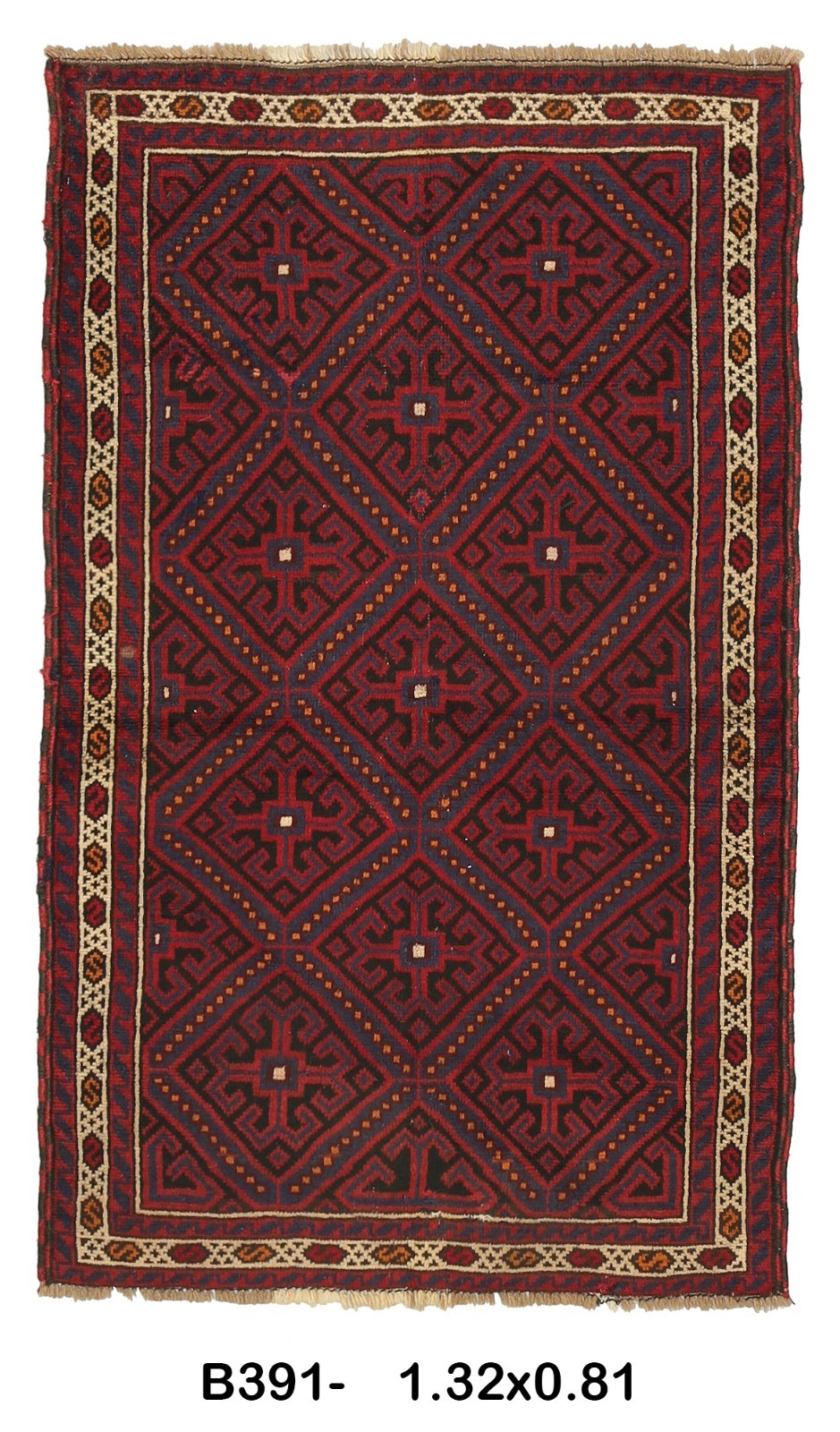Antique Style Hand-Knotted Wool Rug – Traditional Vintage 4’4″ x 2’8″ ft