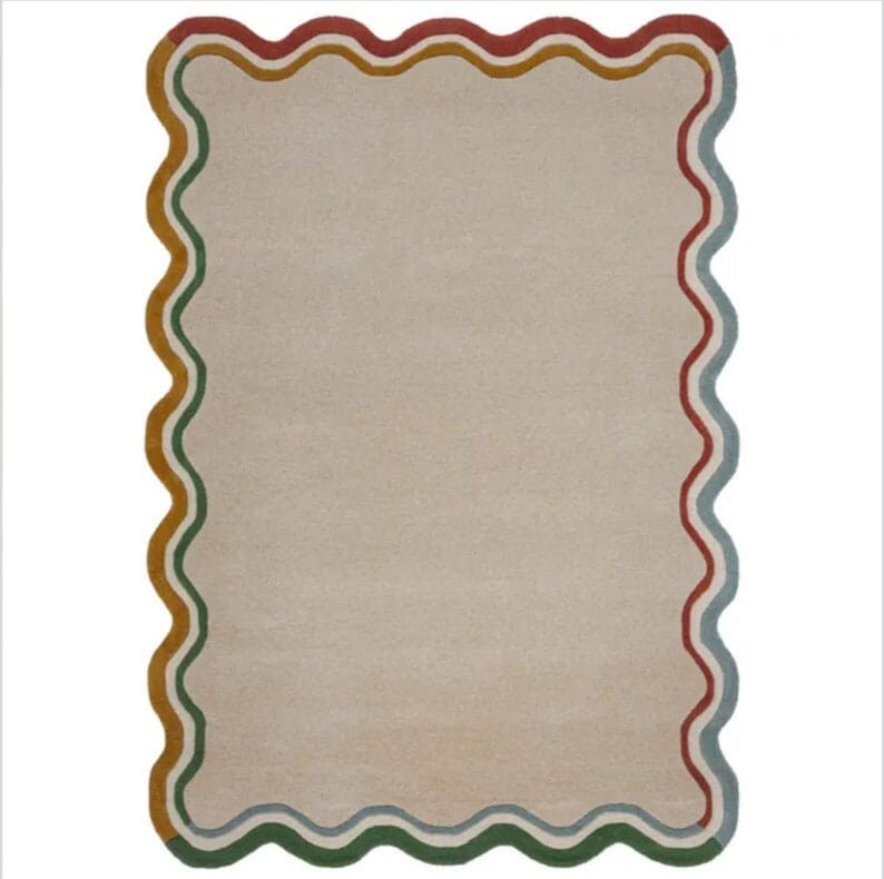 Handmade Tuffted Pure Woollen Irregualr Shape Carpet for Living Room Bedroom