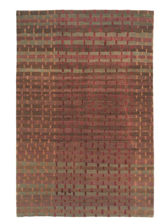 Tufenkian “Rag Weave Roseberry” Hand-Knotted Wool & Silk Rug