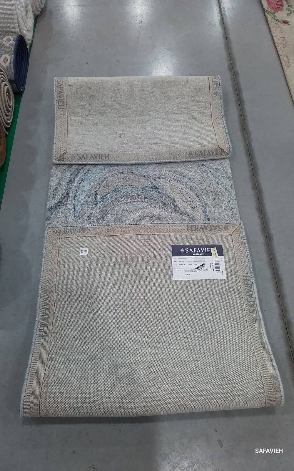 BEIGE / BLUE 2′-3″ x 8′-0″ Back Stain Rug, Reduced Price 1172802684 ABT148M-28