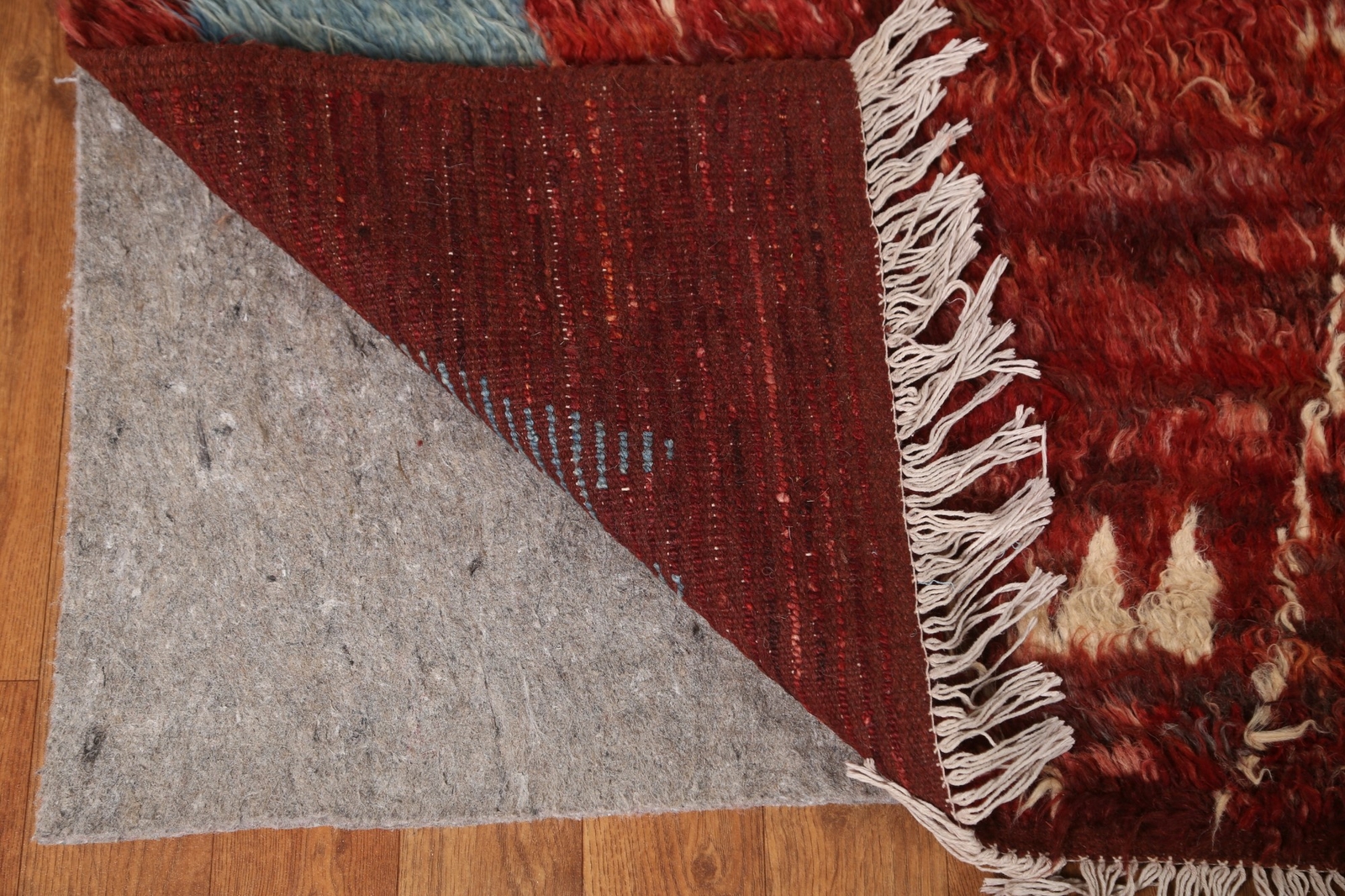 Tribal Moroccan Shaggy Berber Area Rug Abstract Hand-knotted Wool Carpet 7×10