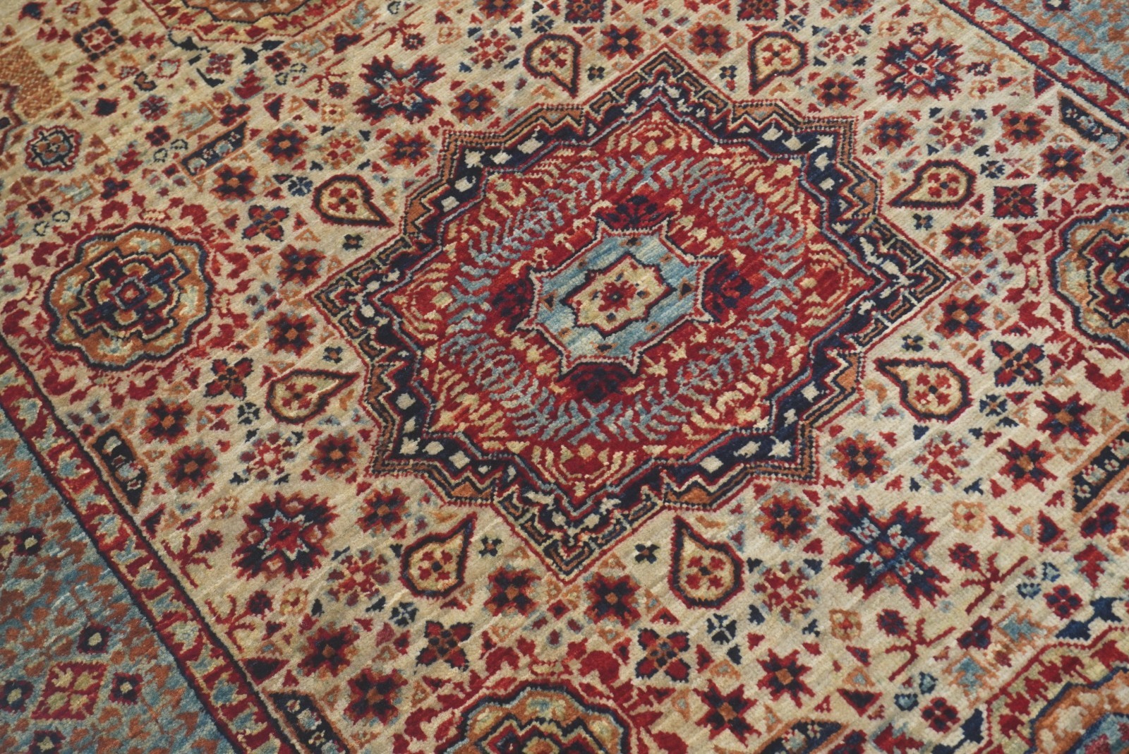 3×4 ft Gray Mamluk Afghan Hand Knotted Wool Medallion Small Rug