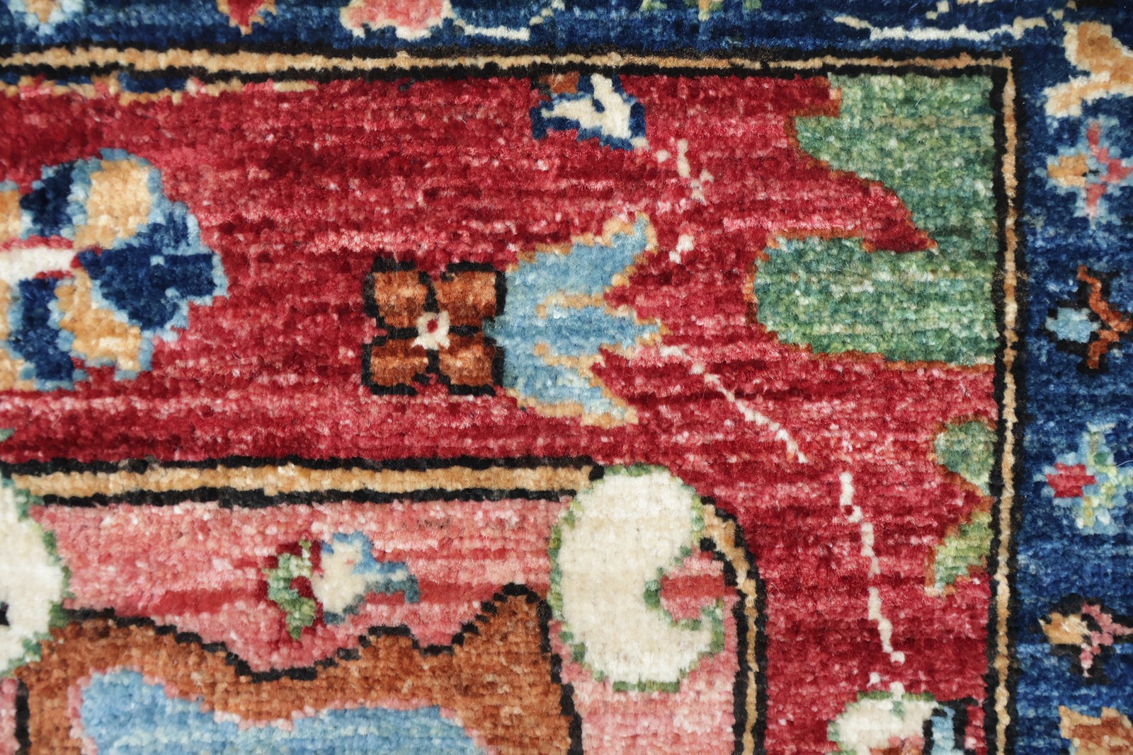 Elegant Red Blue Ziegler Area Rug 5×7 Ft Handmade Floral Oriental Wool Carpet