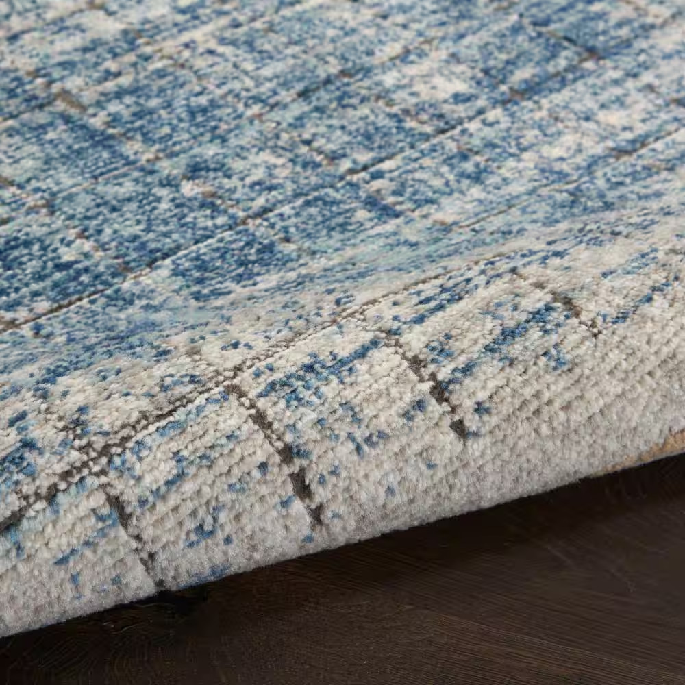 Concerto Blue Doormat 2 Ft. X 4 Ft. Abstract Contemporary Kitchen Area Rug