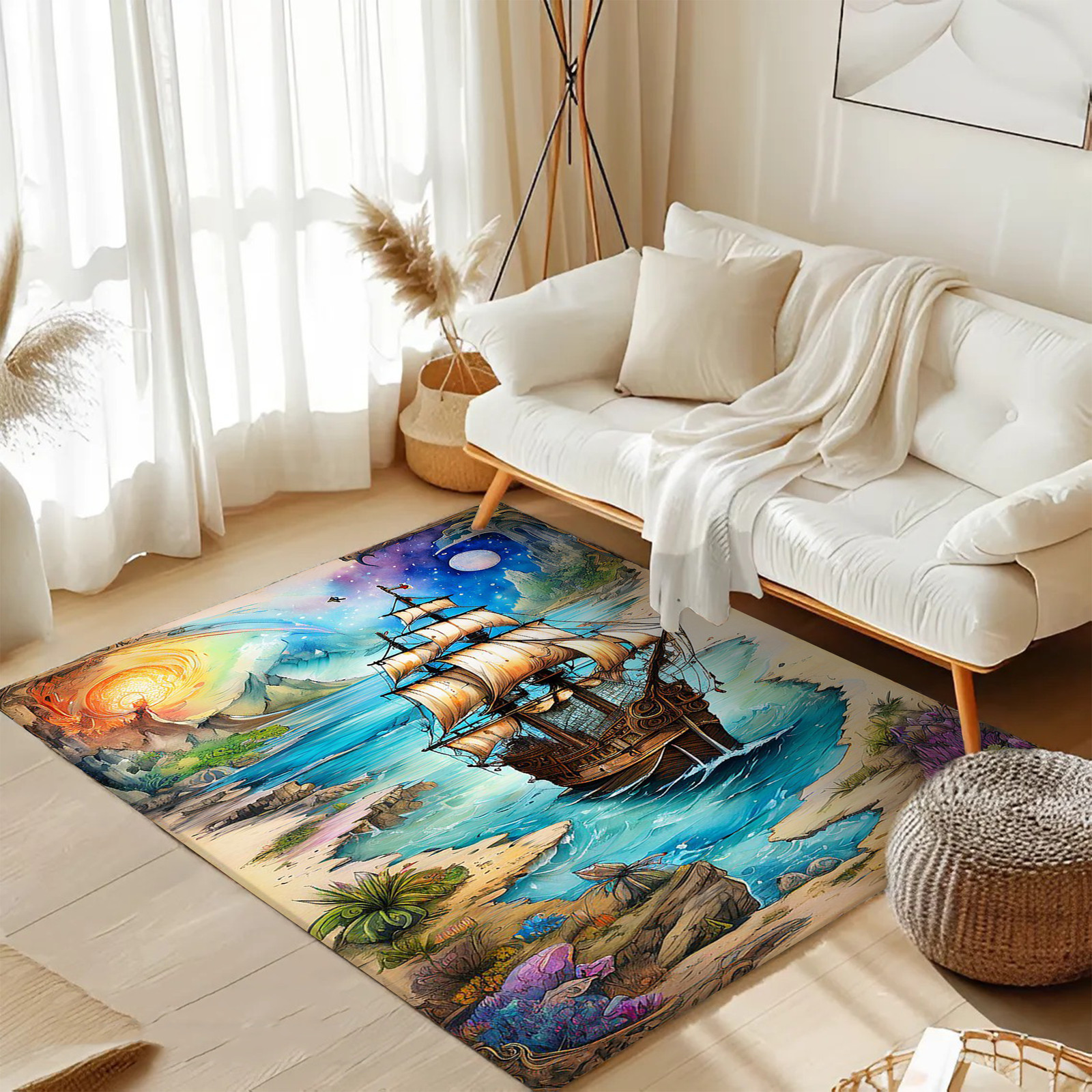 Rectangle Area Rug – Soft Plush Carpet for Home Decor