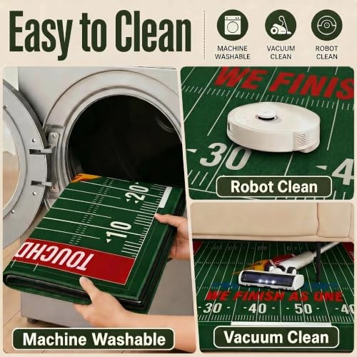 3×5 Football Rug for Bedroom Living Room, Washable Indoor Sport Field Area