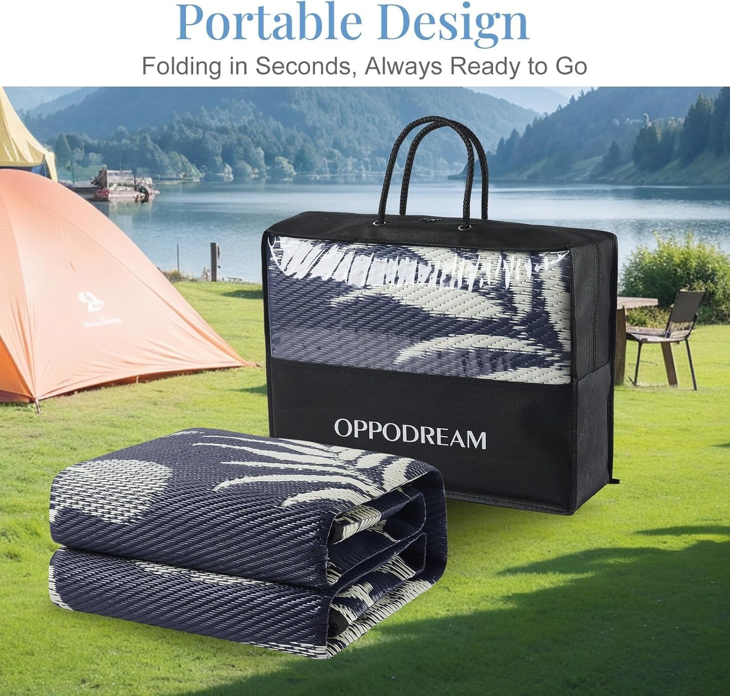 Reversible Outdoor Rug 5×7, Waterproof Outdoor Plastic Straw Rug for Patio, T…