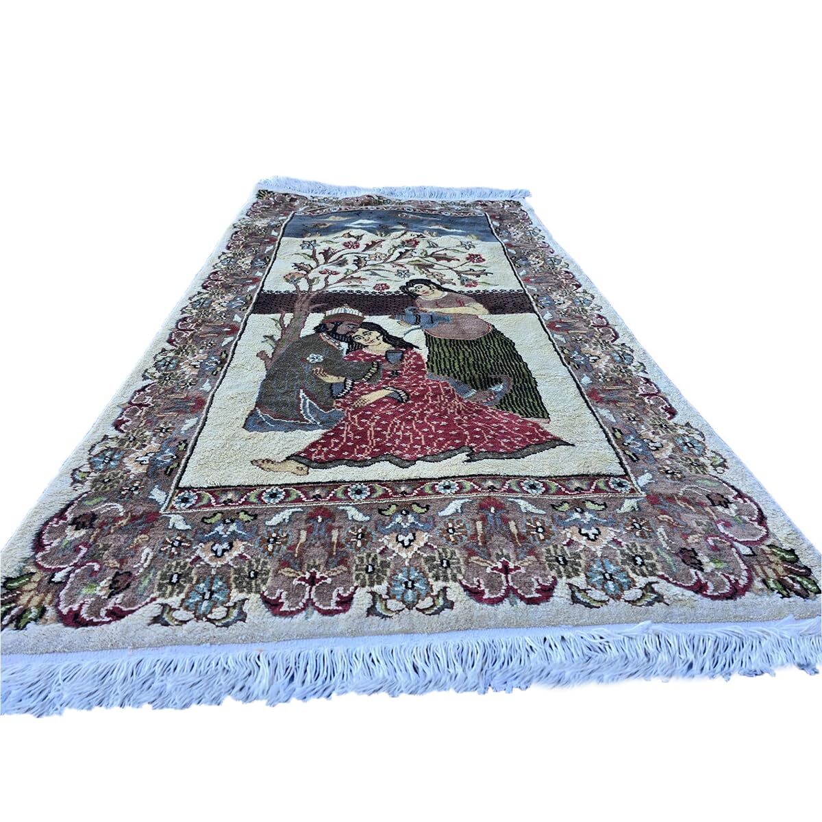 Area Rug Umre Khayam Wool Silk Hand Knotted Home Decor Indoor Carpet (5.7×3.2)’