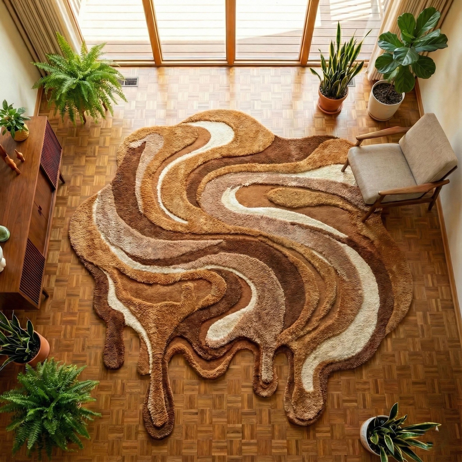 Designer Rug | Irregular Rug | Wool area Rugs | Living Room Rug | Tufted A155