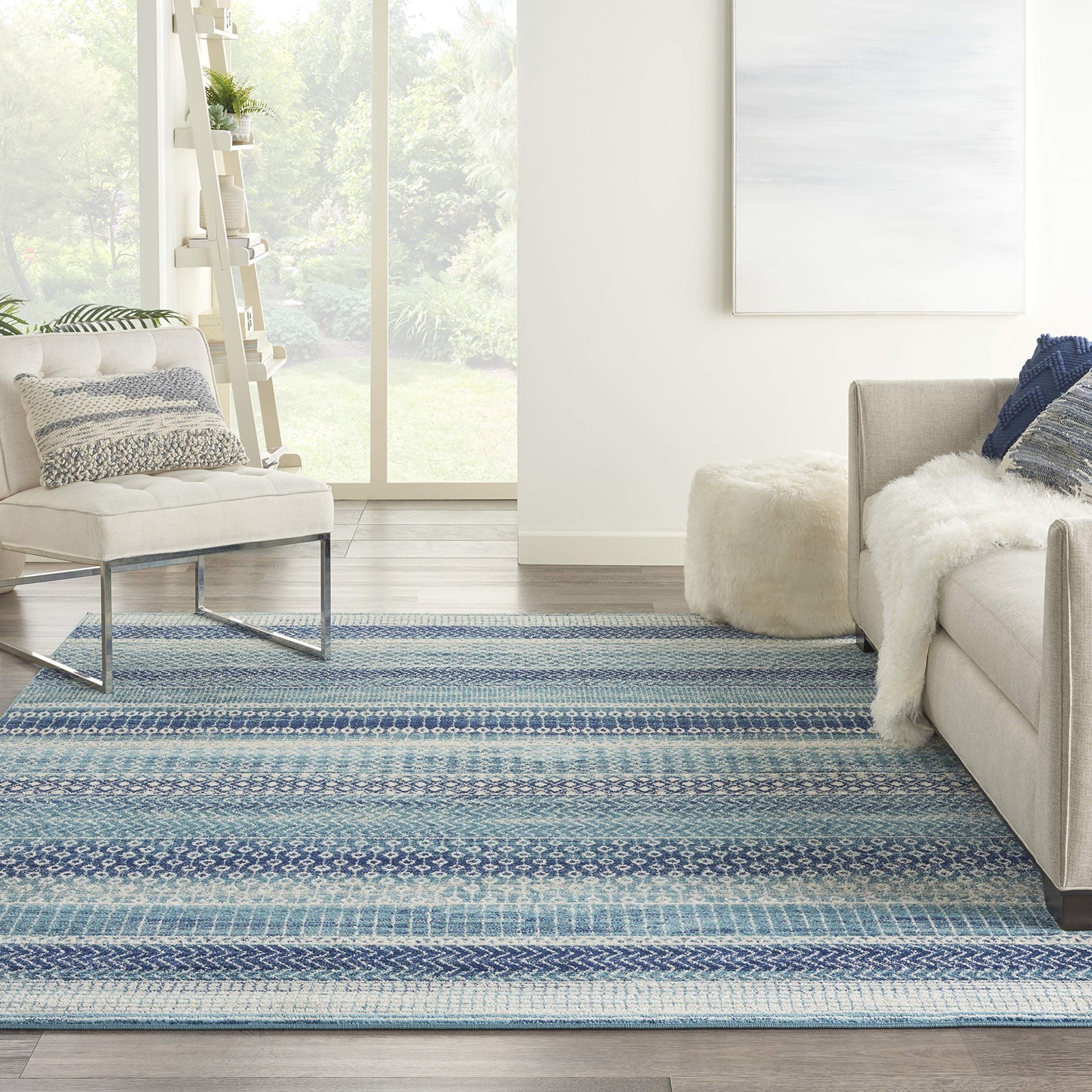 Home Passion Navy Blue 8′ x 10′ Area Rug – Easy Clean, Non Shedding, Bed Room…