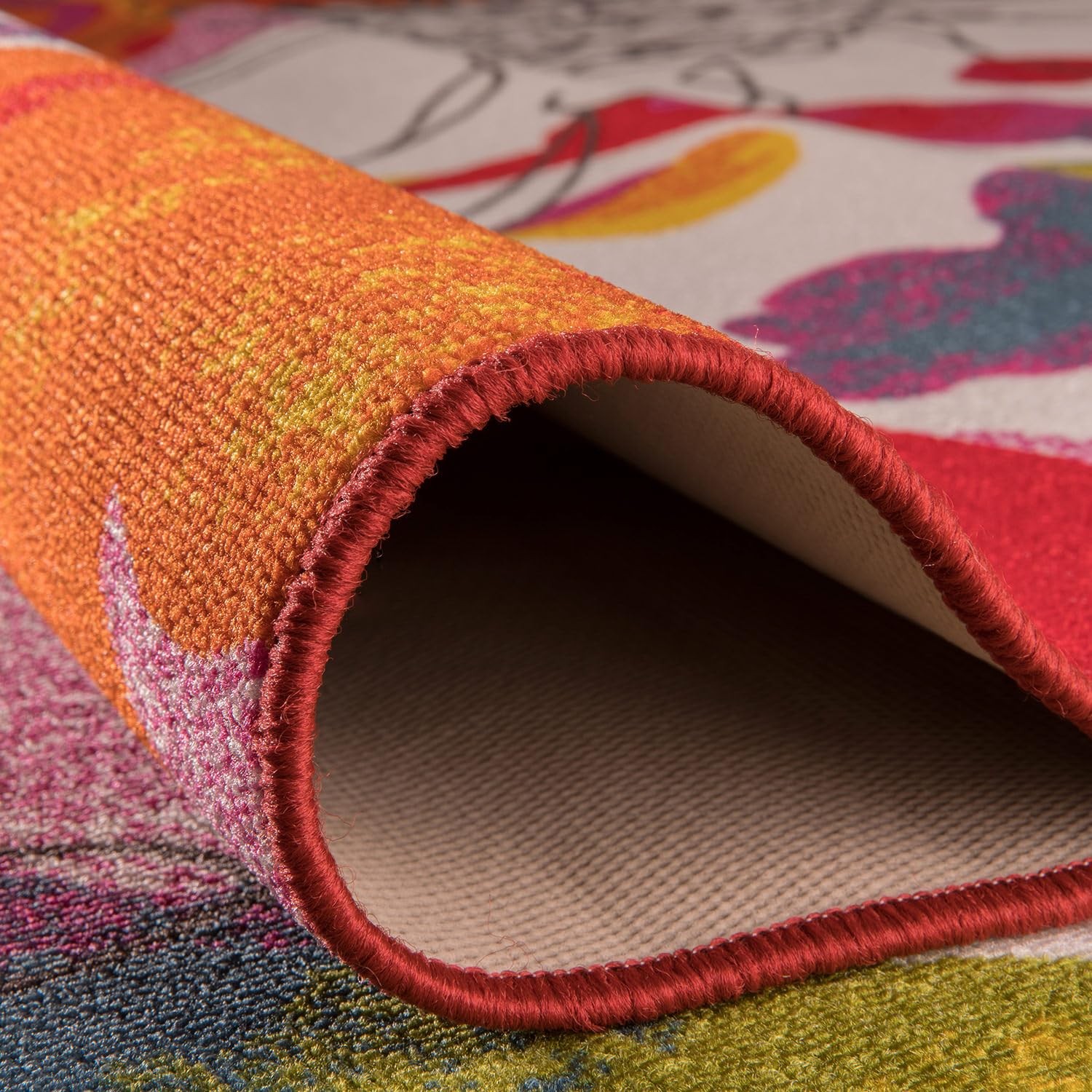 Modern Bright Flowers Non Slip Area Rug Multi Color Floor Mat 20×30 In