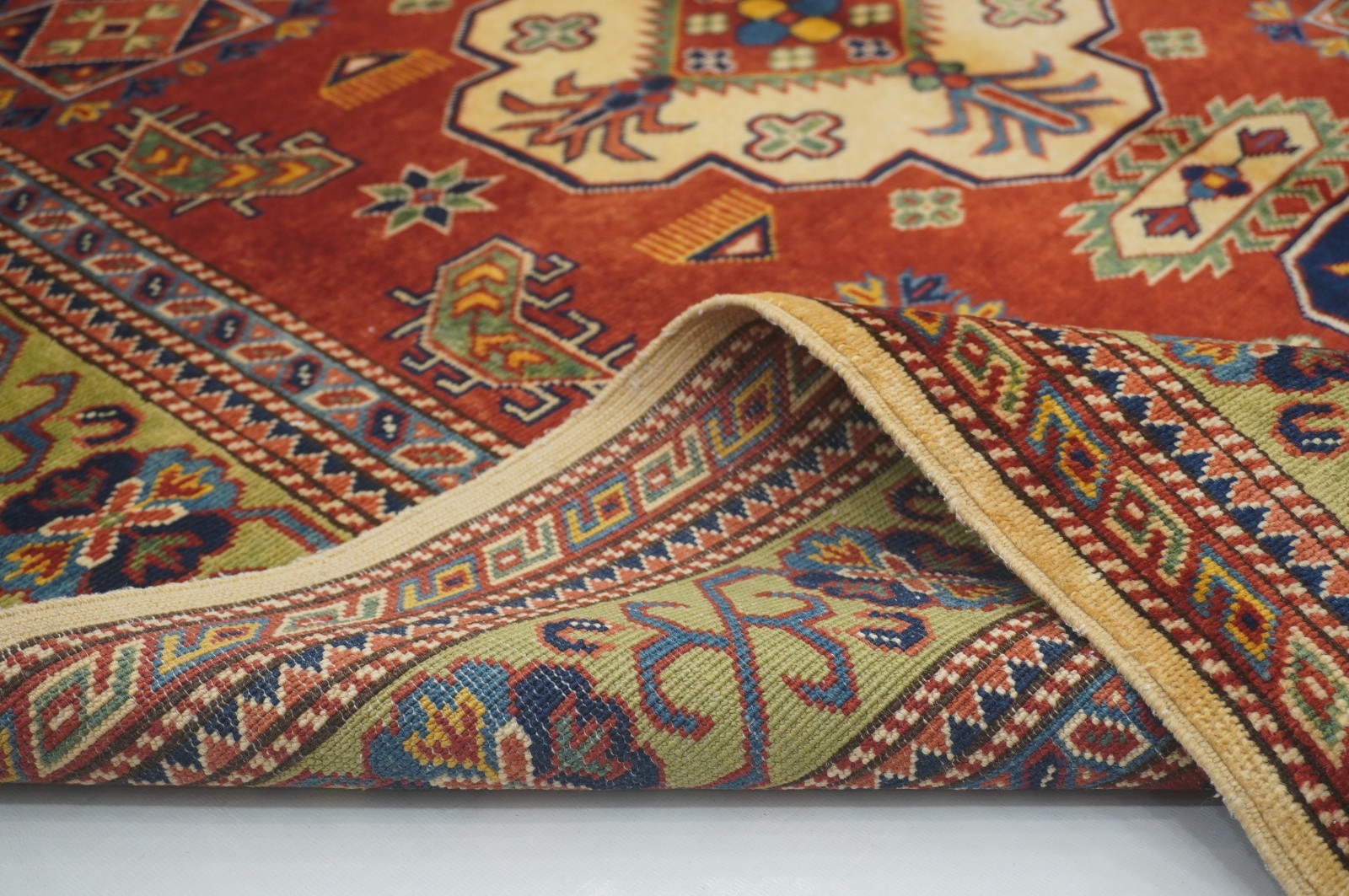 4×6 ft Red Shirvan Afghan Hand Knotted Wool Oriental Area Rug