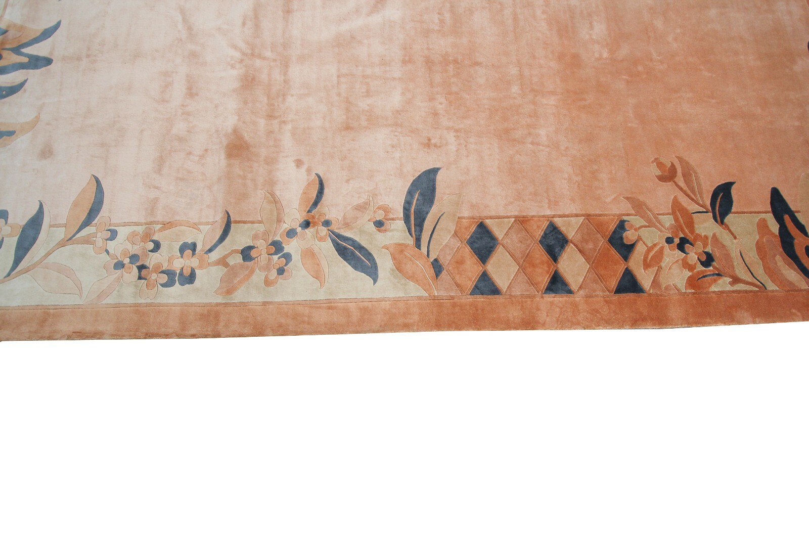 Rare Vintage Art Deco Rug Silk Chinese Rug Art Nouveau Handmade Rug Pink 8×11