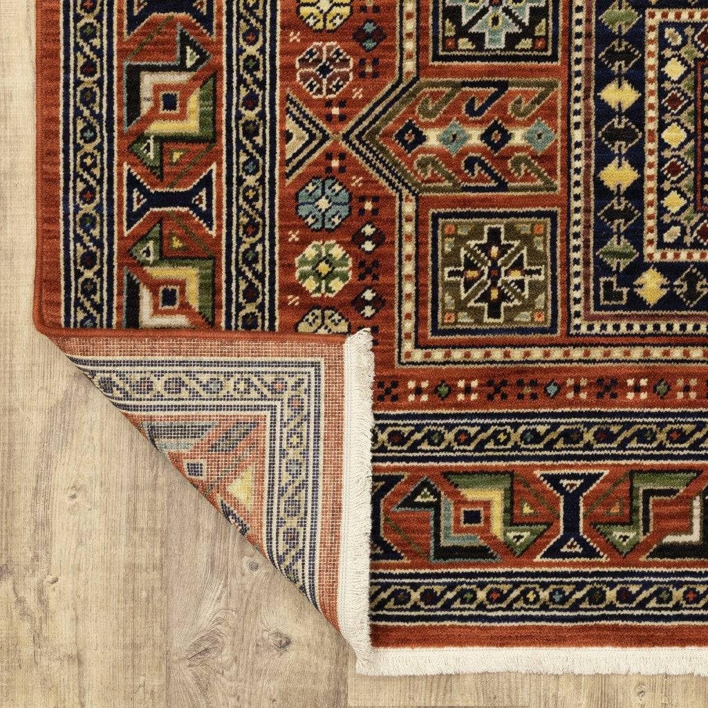 3′ X 5′ Red Black and White Oriental Power Loom Area Rug