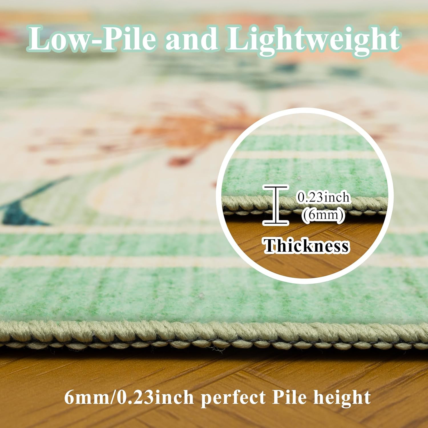 Area Rugs Floral, Non-Slip Machine Washable Wear-Resistant, Ultra Soft for Livin