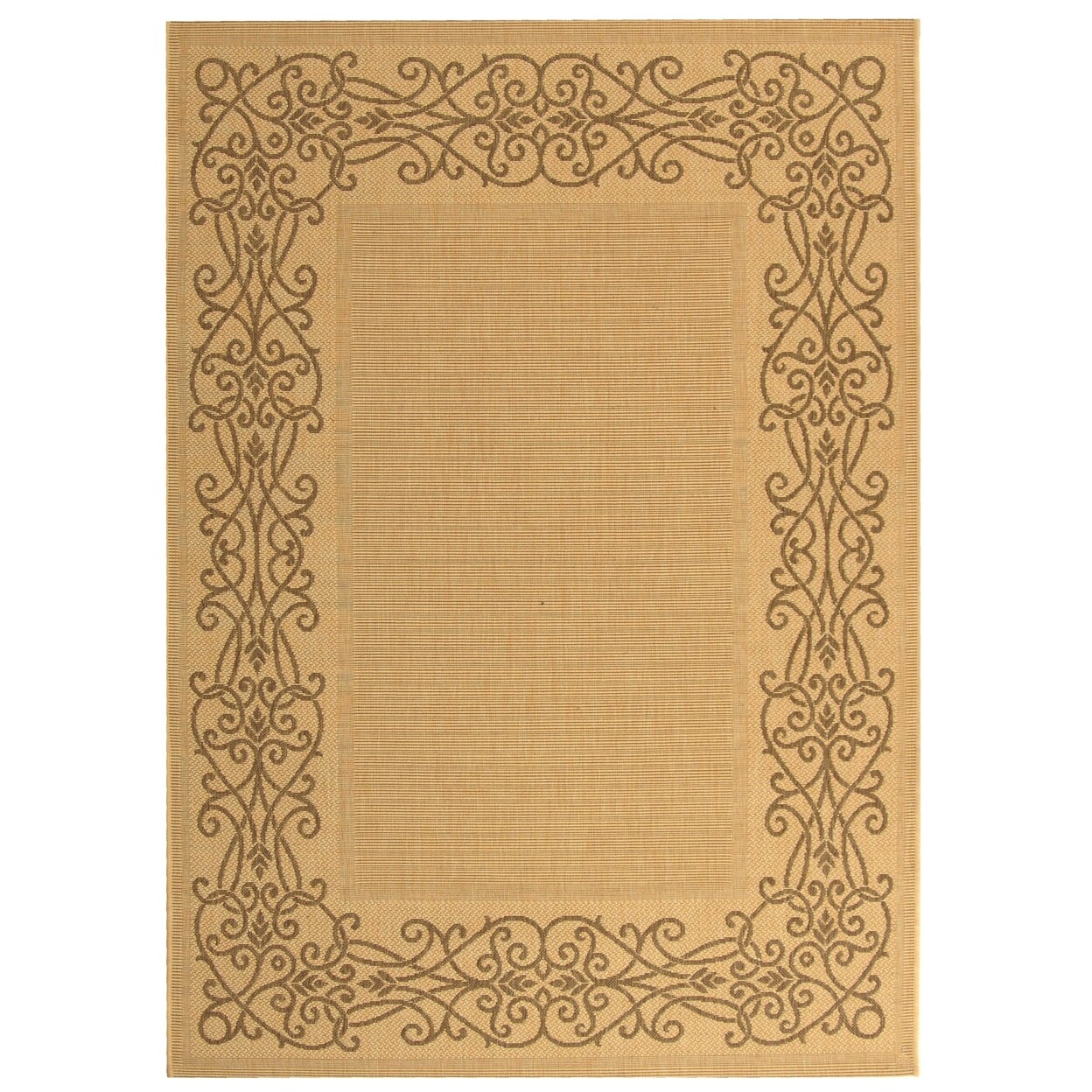 SAFAVIEH Outdoor CY1588-3001 Courtyard Natural / Brown Rug