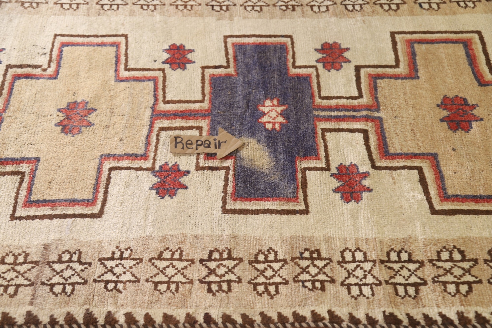 Vintage Ivory Wool Handmade Geometric Gabbeh Area Rug 4×7 Tribal Traditional Rug