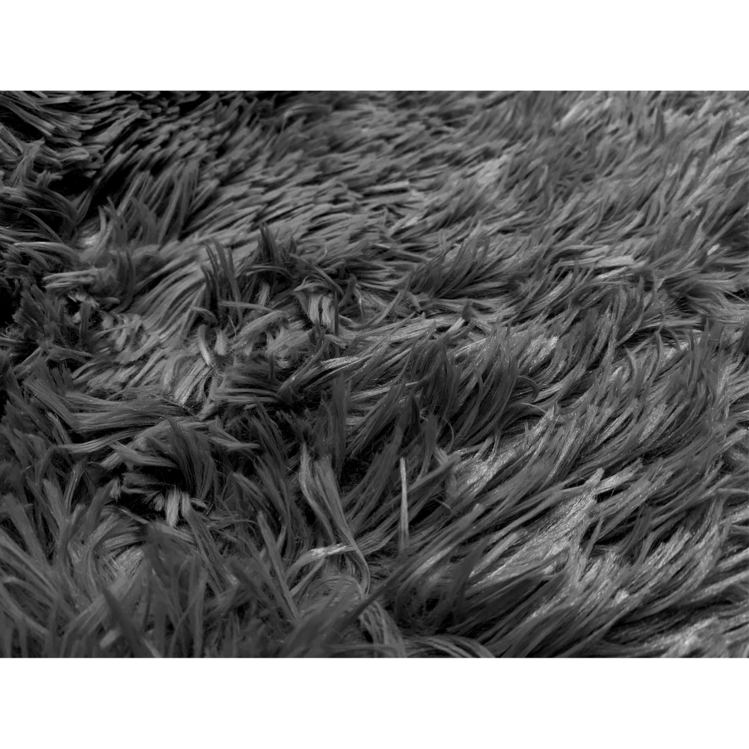 Mainstays Solid Black Fluffy Shag Faux Fur Area Rug, 36 in x 56 in