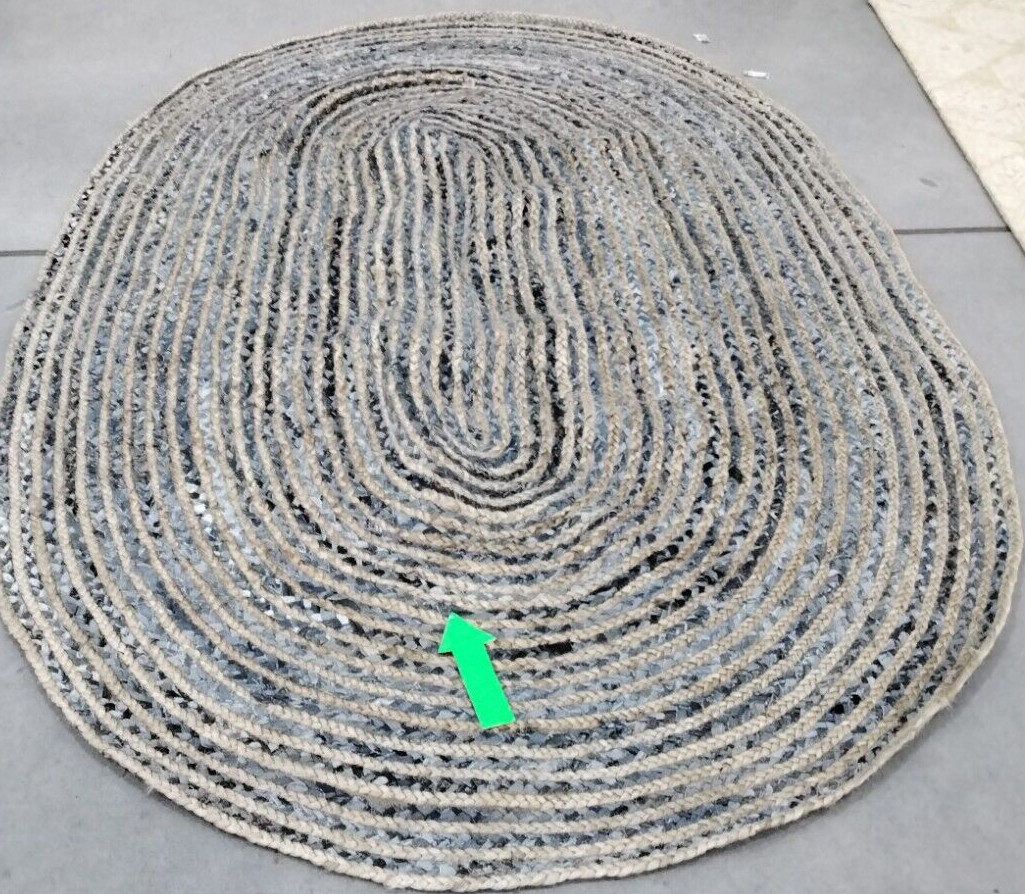 NATURAL / BLUE 5′ X 8′ Oval Damaged Rug, Reduced Price 1172717018 CAP250A-5OV