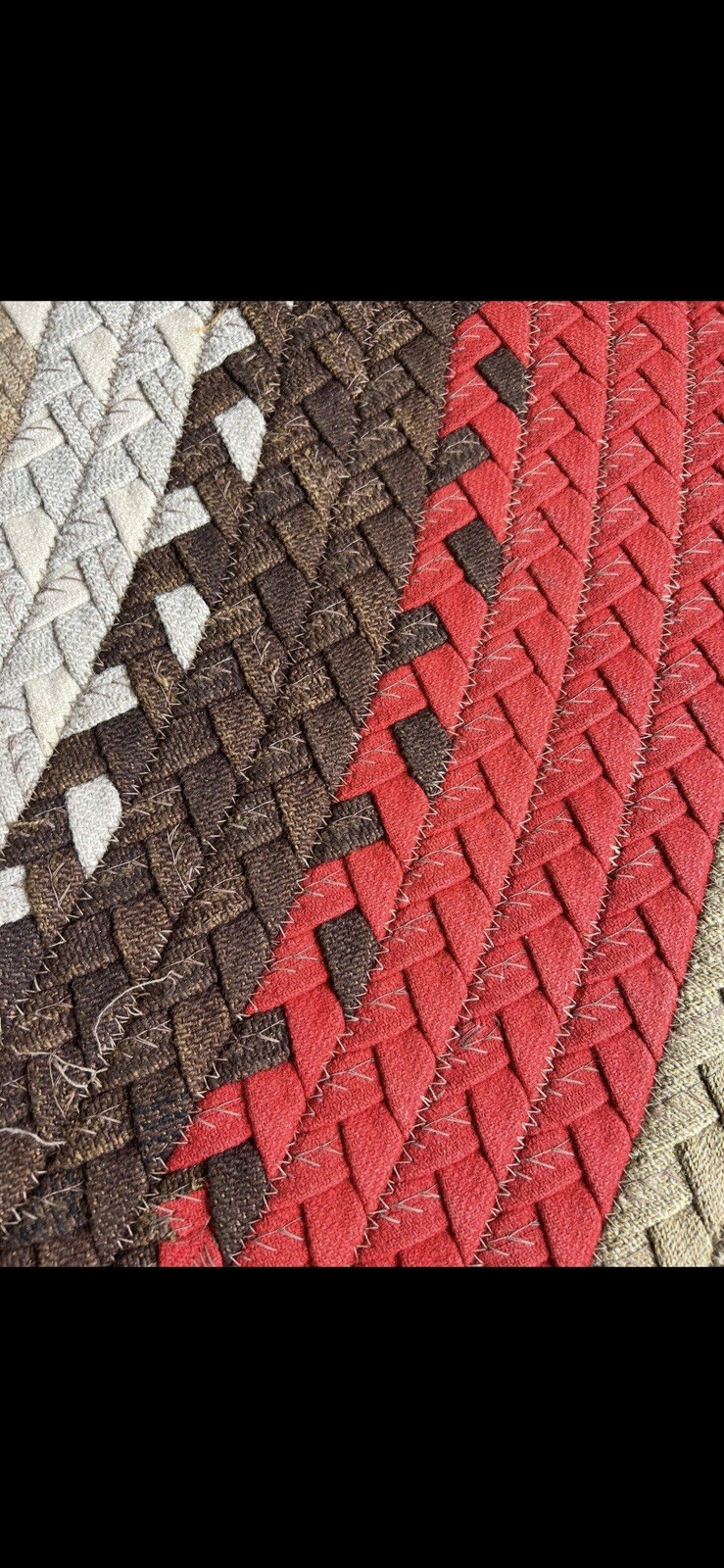 8 Foot 4 Inch Round 1970’s Braided Farmhouse Rug