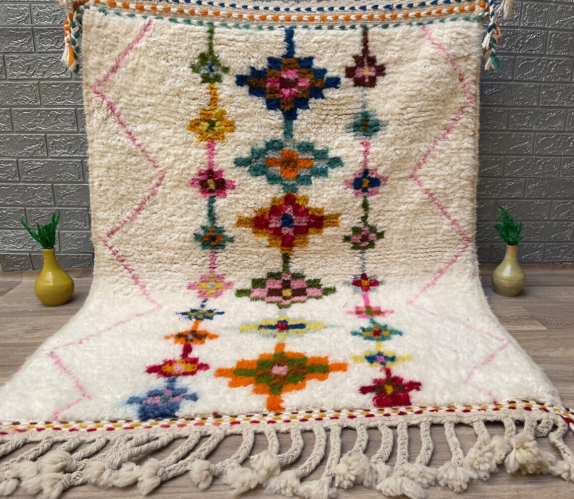 5’x8’|6’x9’|8’x10’|9’x12’|10x14Handmade Wool Berber Carpet Moroccan Wool Carpet