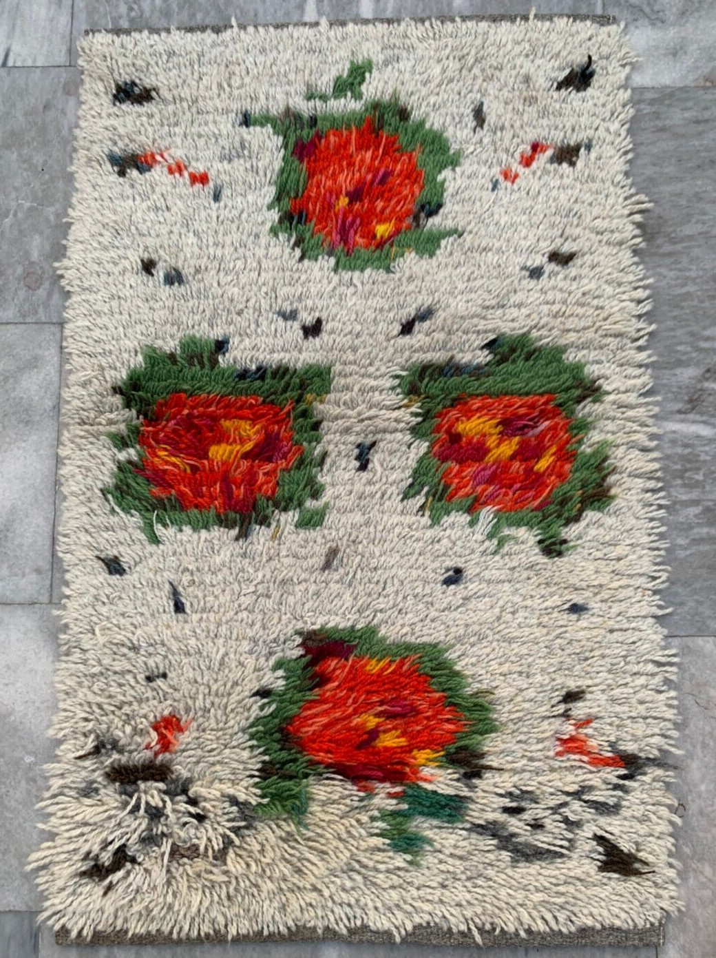 Vintage Beautiful Swedish Scandinavian Soft Rug,Stunning Fluffy Rug 2×3 ft