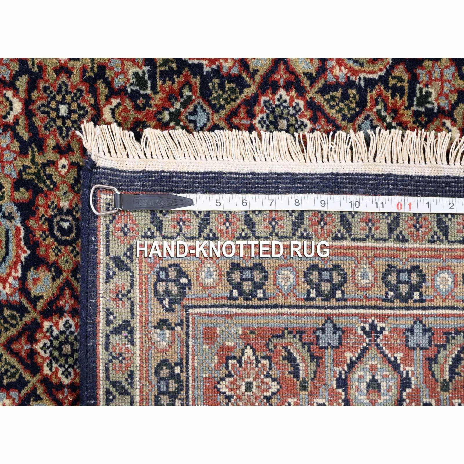 5’1″x7’1″ Midnight Blue All Over Herrita Design Hand Knotted Wool Rug R62342
