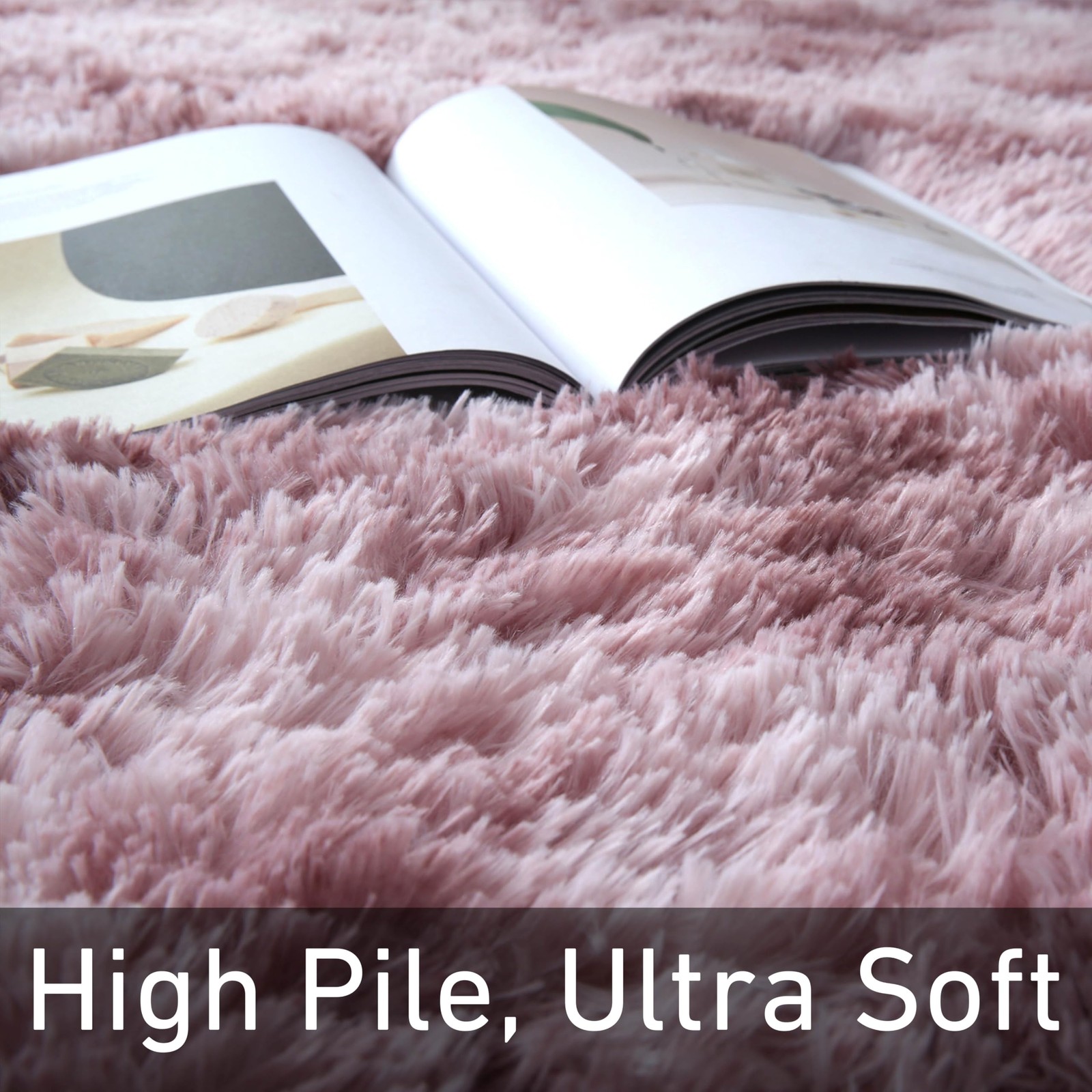 Crugz Tie-Dye Area Rug 6X9 Feet Ultra Soft Purple Pink Rug For Living Room 6X9