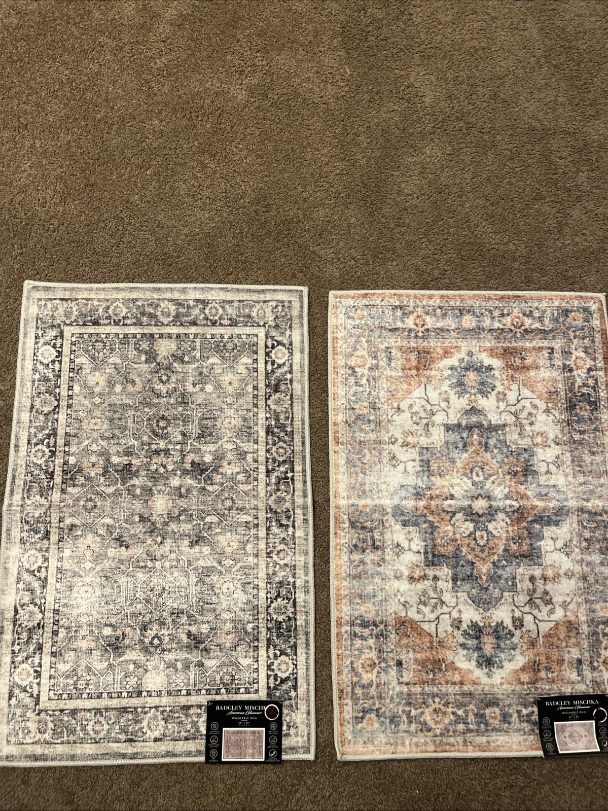 Badgley Mischka RUGS 20” x 30” – NEW Set Of 2 Washable Very Elegant