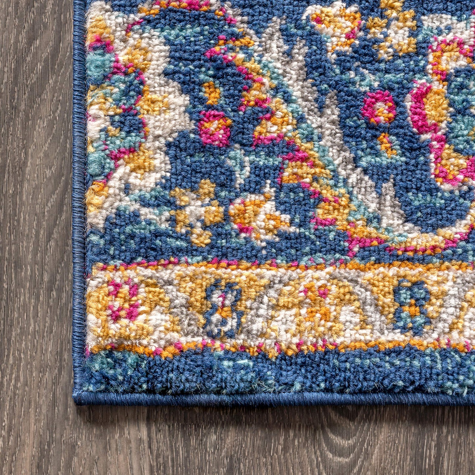 Durable 5×8 Oval Blue Multi Area Rug Pet Friendly Stain Resistant Easy Care