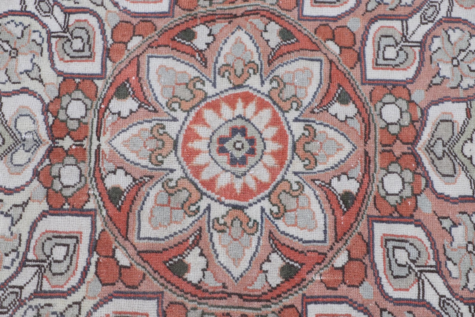 6,4×9,8 ft Rug Rug, Vintage Turkish Rug, Red White Floral Rug