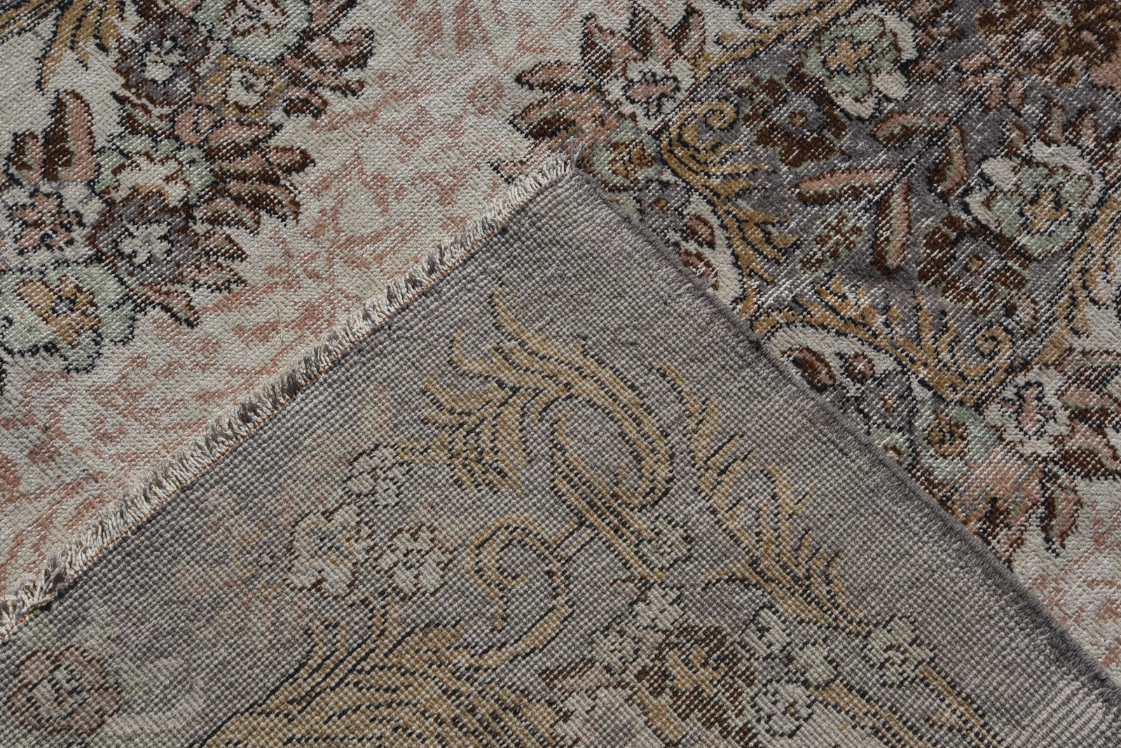 Turkish Large Rug 5,4×9,4 ft, Beige Brown Animal Print Rug Wool