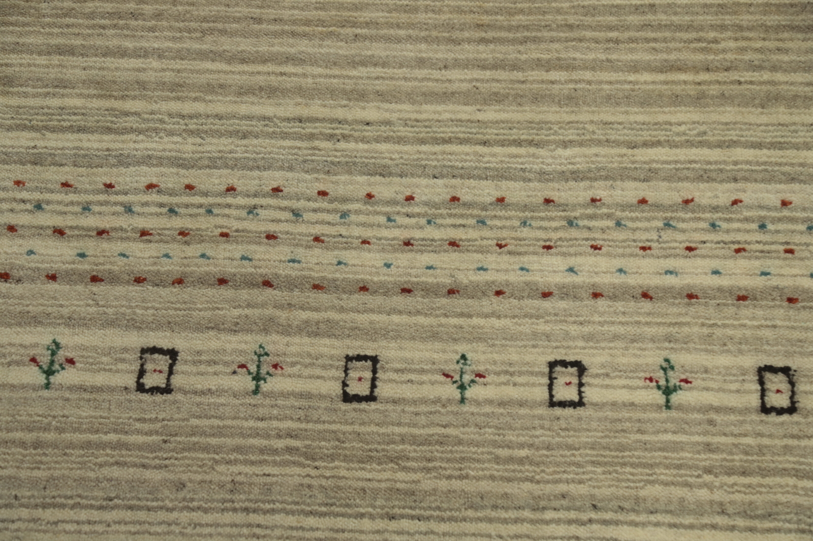 Earth-tone Color Artisan-crafted Gabbeh Rug Wool Handmade Carpet 6×9 ft