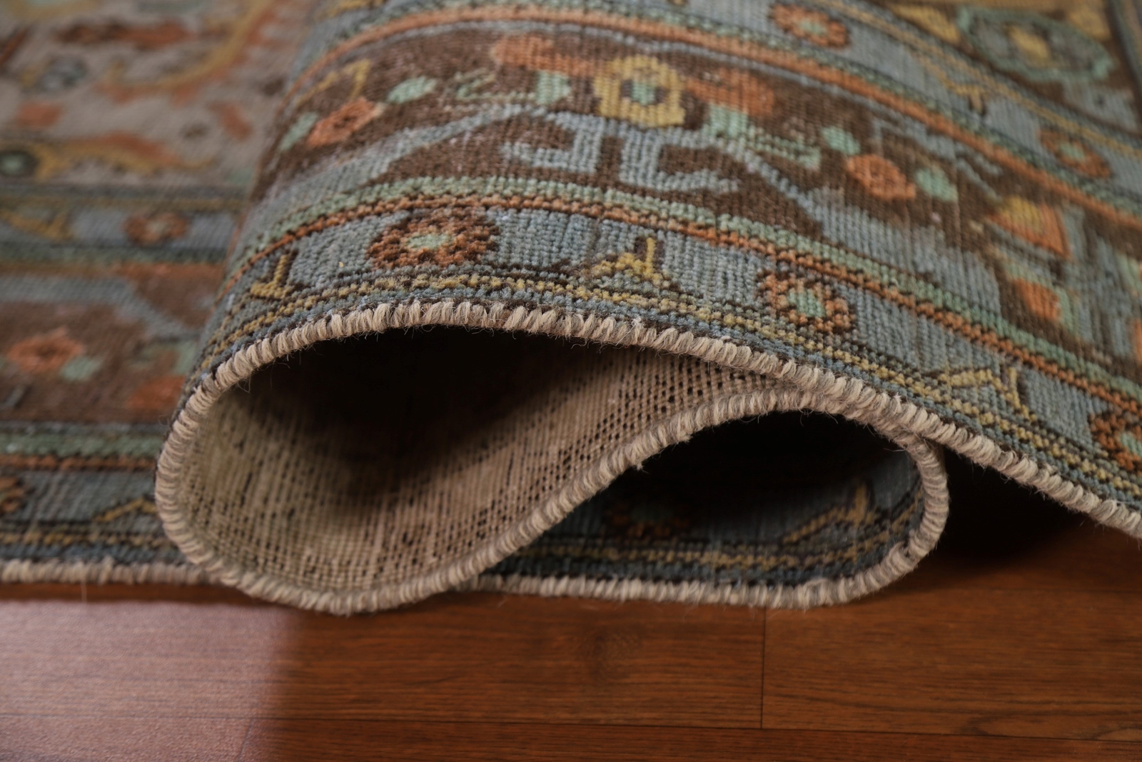 Vintage Gray/ Brown Geometric Tebriz Area Rug 6×10 Wool Hand-knotted Carpet