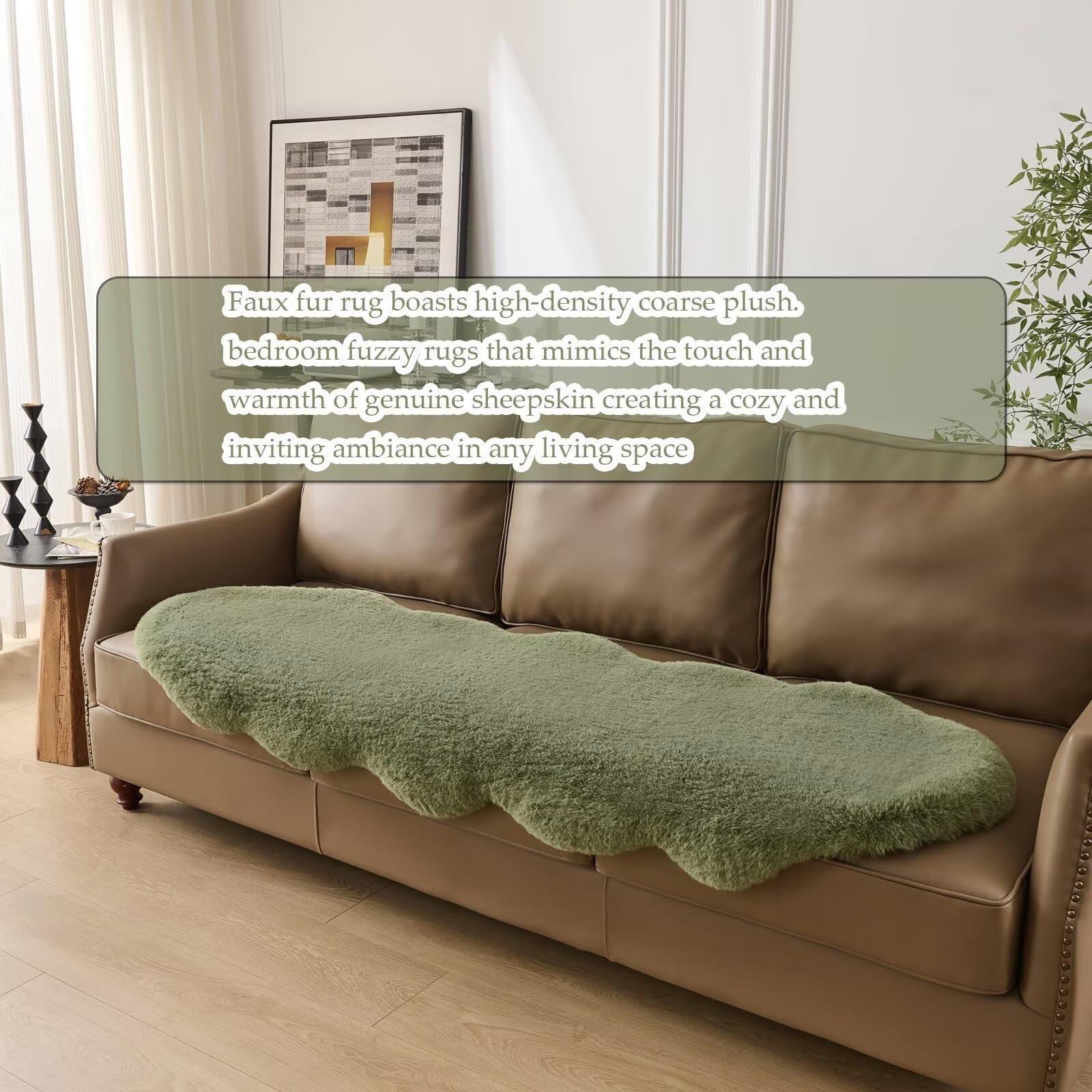 1700GSM Fuzzy Faux Sheepskin Fur Area Rug,Extra Soft Faux Fur Mat,Fluffy Shag…