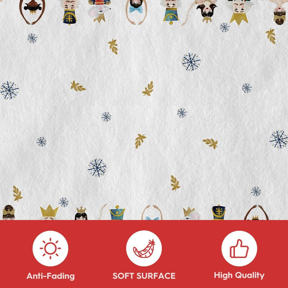 Watercolor Nutcrackers Merry Christmas Area Rug, Xmas Winter Home Decor Low-Prof