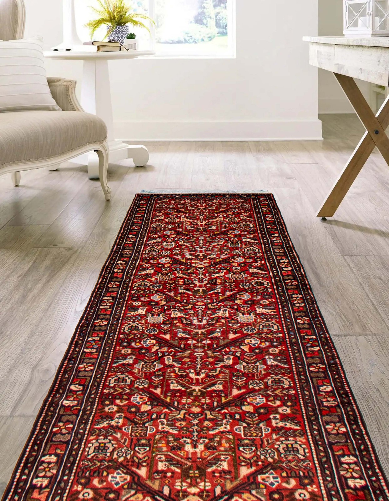 3’3″ x 9’9″ Vintage Hand-knotted Runner Rug Traditional Oriental Wool Carpet