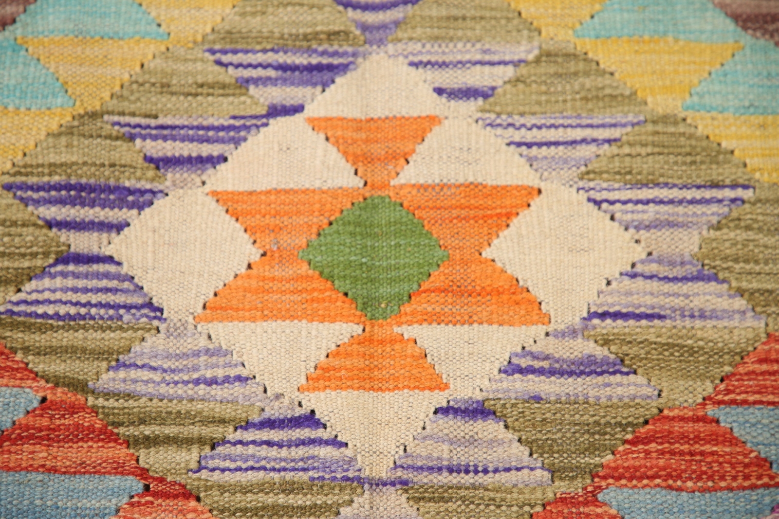 Colorful Reversible Kilim Flatweave Tribal Rug 5×7 ft. Wool Handmade Carpet