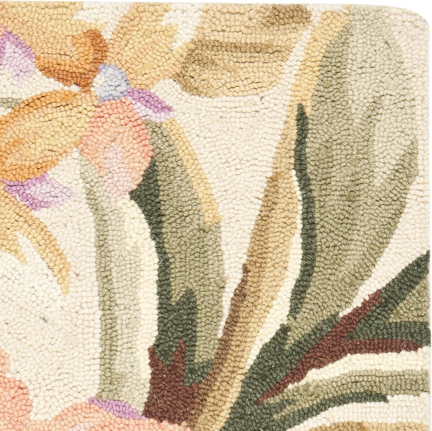 Chelsea Collection Accent Rug – 1’8″ X 2’6″, Ivory, Hand-Hooked French Country W