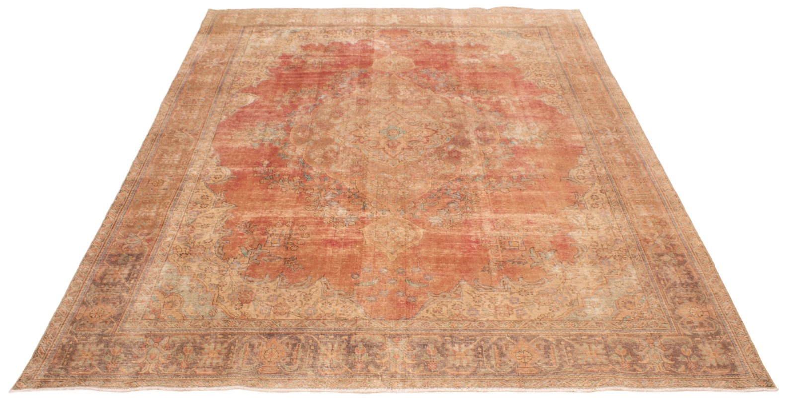 Vintage Traditional Hand-Knotted Area Rug 9’7″ x 12’6″ Oriental Wool Carpet