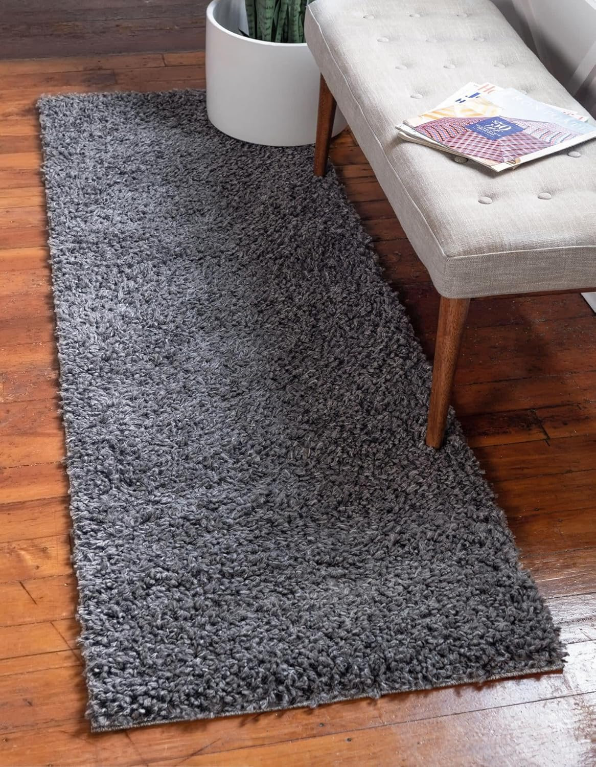 Davos Shag Runner Rug 2’7″ x 16’5″ in Peppercorn – Soft & Stylish