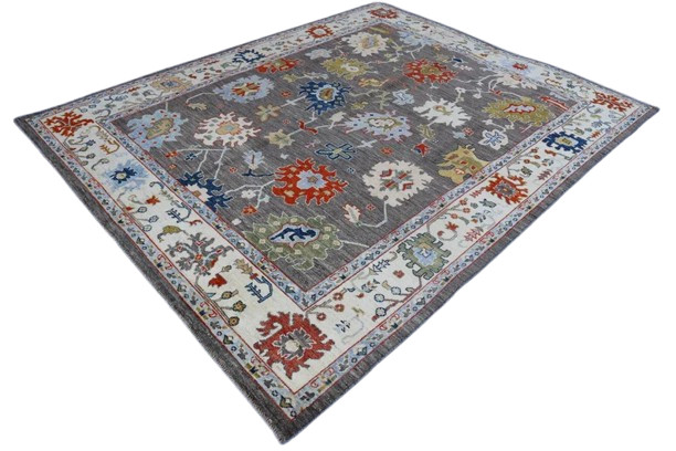 Handmade Grey Traditional Oushak 4×6,5×8,6×9,8×10,9×12,10×14 Hand-Knotted Rug