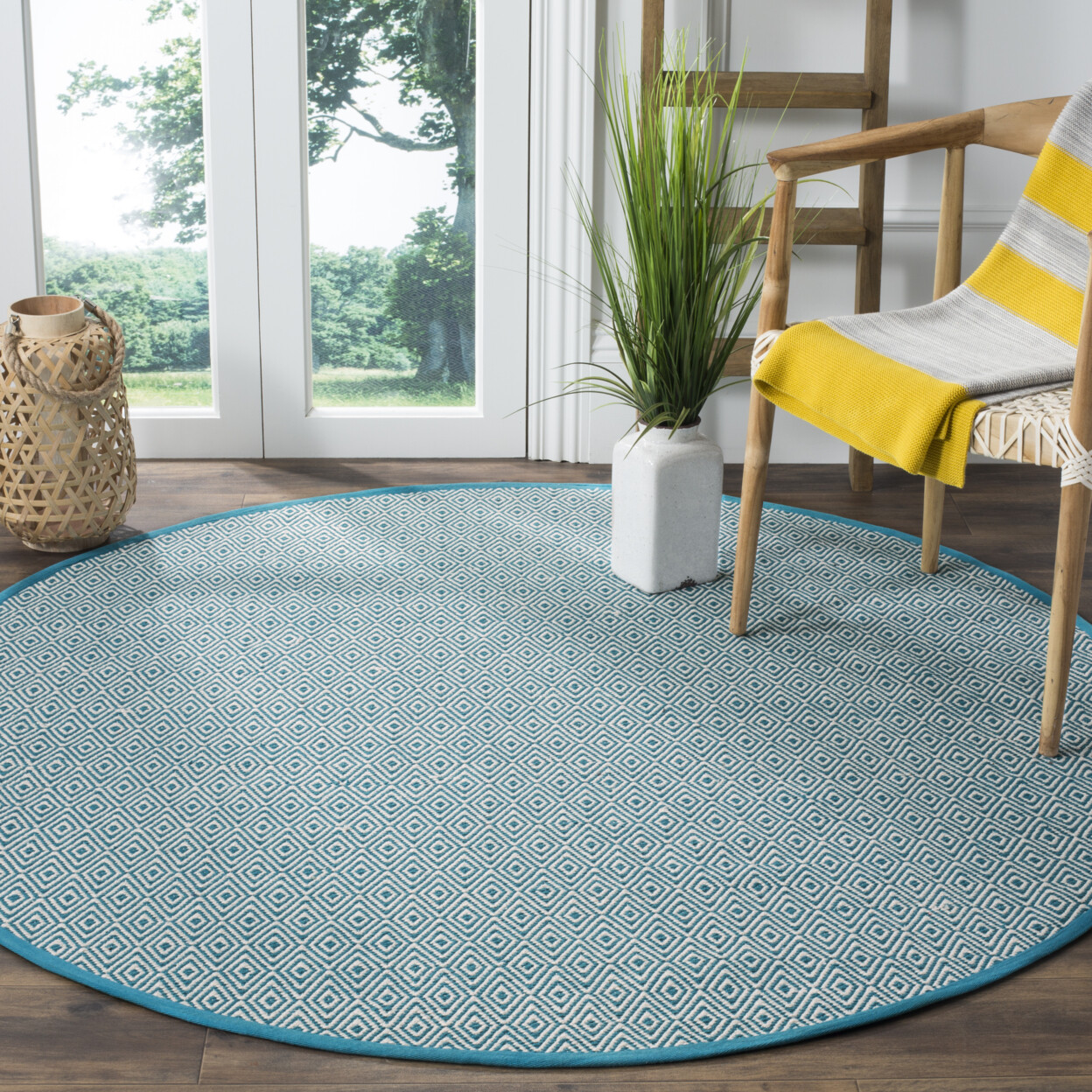 SAFAVIEH Montauk MTK515B Handwoven Ivory / Turquoise Rug