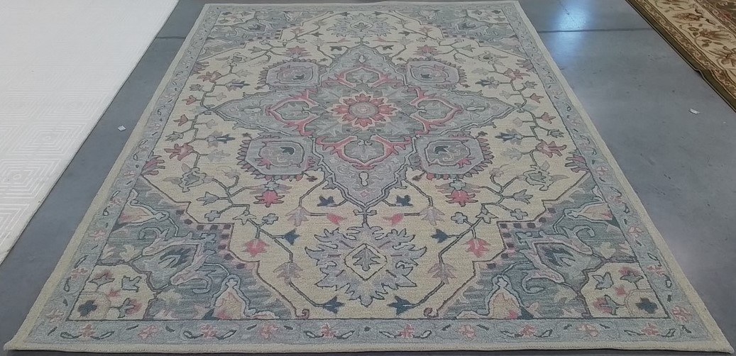 BEIGE / BLUE 8′-0″ x 10′-0″ Back Stain Rug, Reduced Price 1172806826 HG922B-8