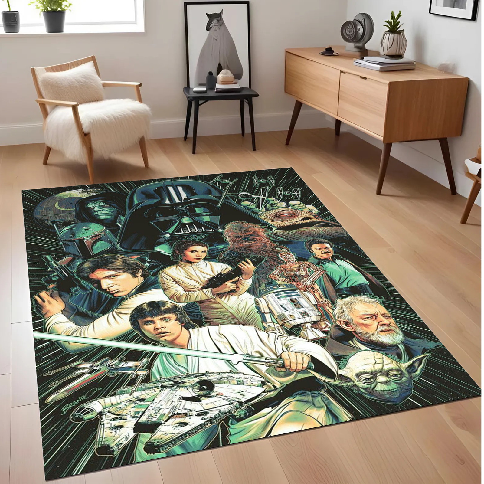 Galactic Movie Poster Area Rug – Epic Sci-Fi Universe Style Floor Mat
