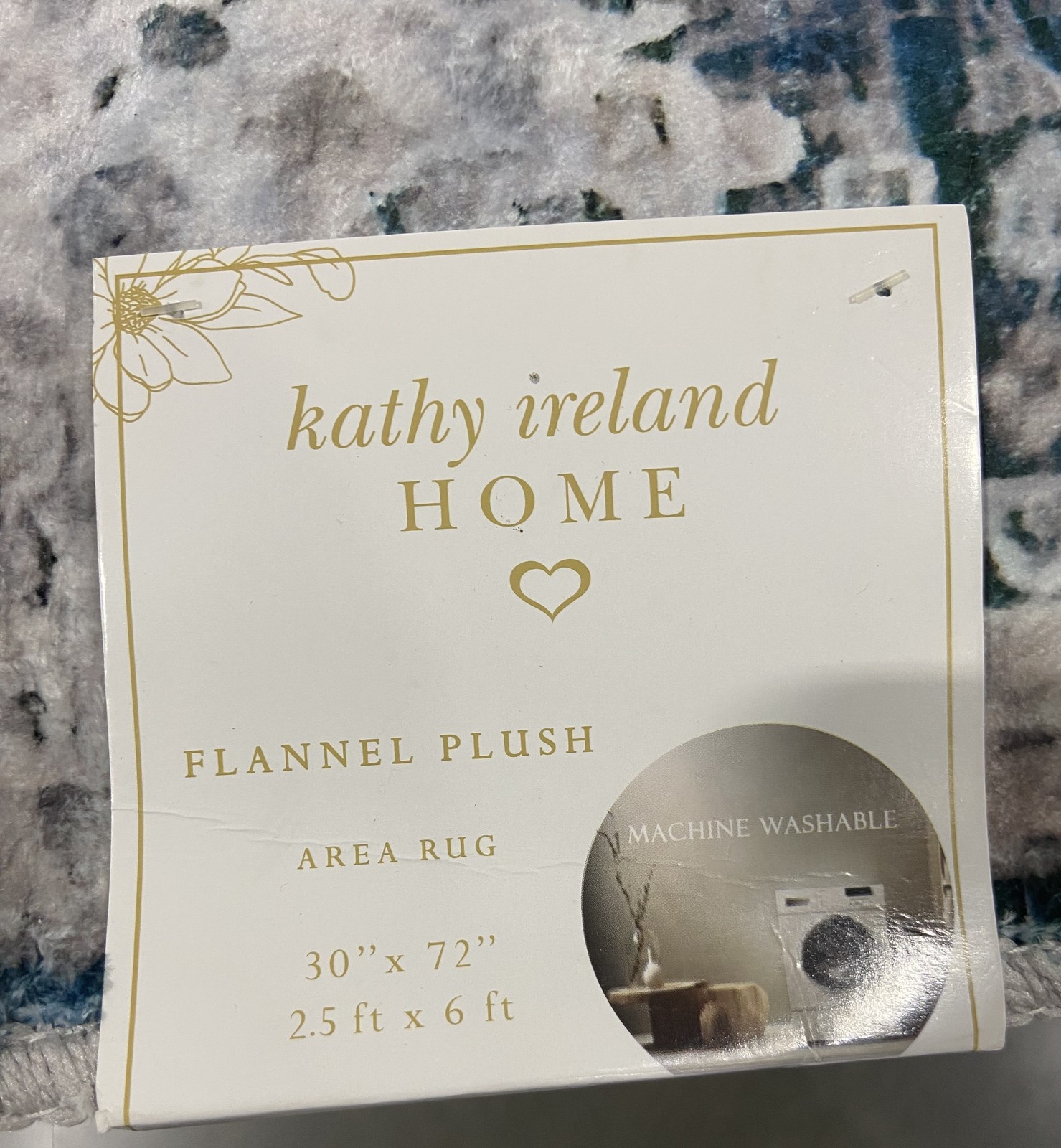 KATHY IRELAND HOME IRELAND HOME FLANNEL PLUSH AREA RUG 30X72 – DARK GREEN