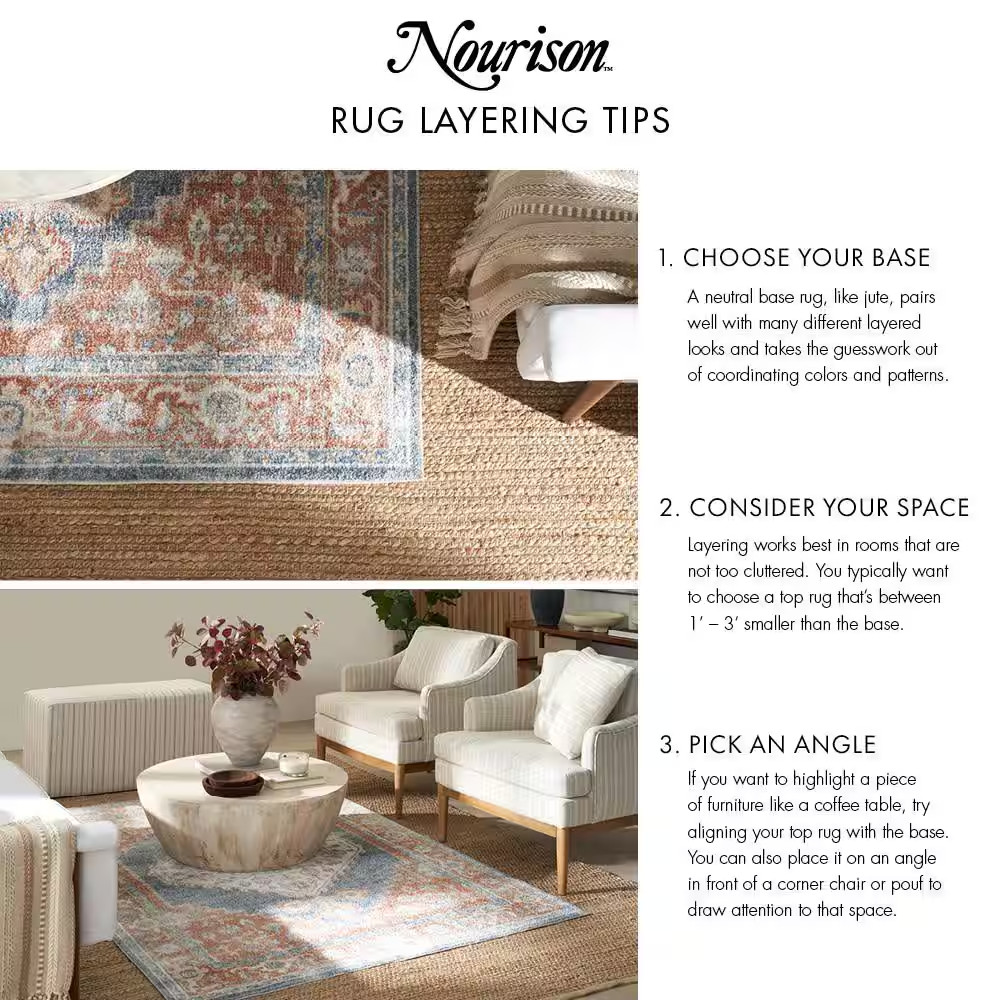 Natural Jute Natural Doormat 2 Ft. X 3 Ft. Solid Contemporary Kitchen Area Rug